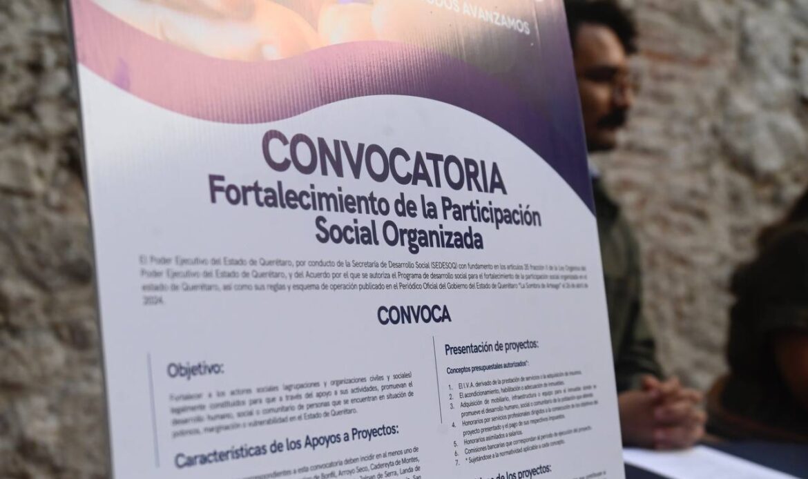 SEDESOQ abre convocatoria del programa Fortalecimiento de la Participación Social Organizada